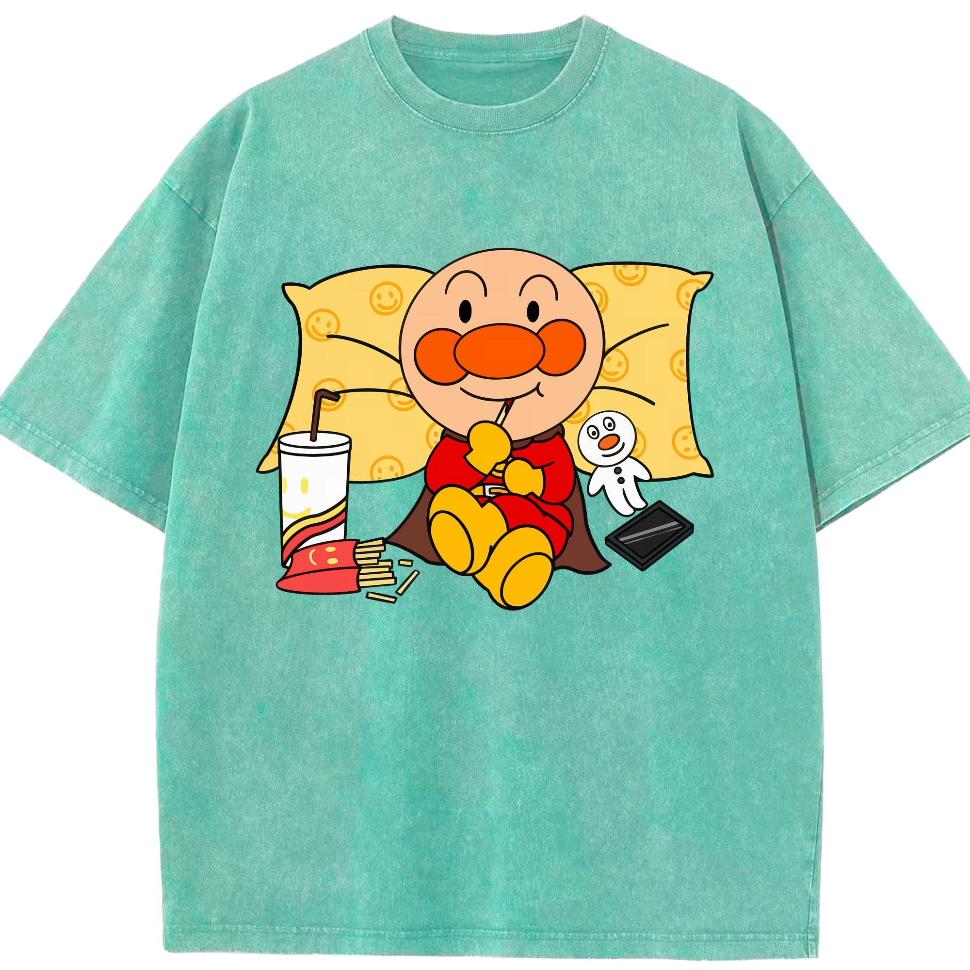 （画像用） アンパンマン Anpanman 綿100% ヴィンテージ風 半袖Tシャツ（フロントプリント）